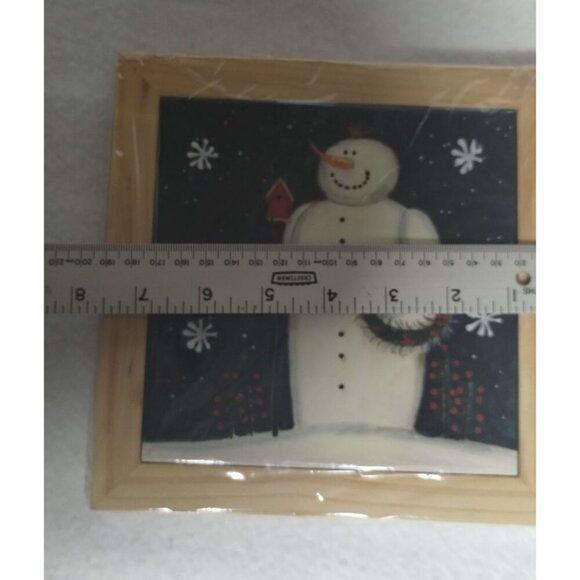 Twilight Snowman Framed Trivet by Mary Beth Baxter Size 7.5 in New - Picture 7 of 10